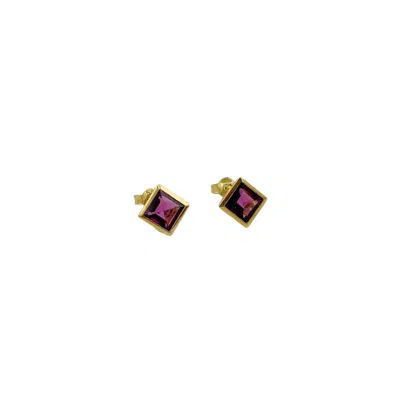 Arntz Women's Pink / Purple / Gold Amethyst Earrings