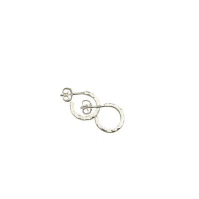 Arntz Women's Silver Twig Mini Hoop Earring In Metallic