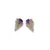 Arntz Women's White / Pink / Purple Amethyst And Rock Crystal Earrings