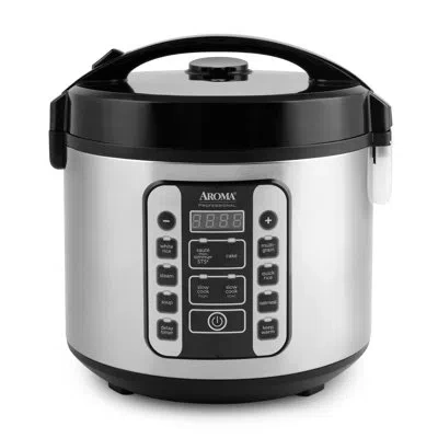 Aroma 20 Cup Digital Cool Touch Rice Cooker In Stainless Steel