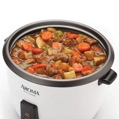 Aroma 32 Cup (cooked) Pot Style Extra-large Rice Cooker In White