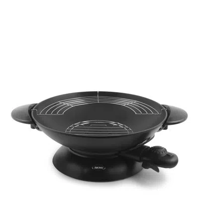 Aroma ® 5qt. Electric Wok With Glass Lid, Easy Clean Nonstick, Dishwasher Safe In Black