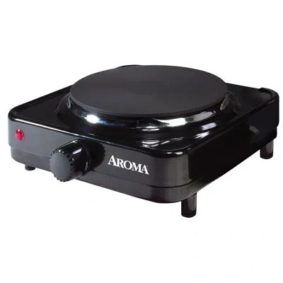 Aroma ® 6" Single Burner Die-cast Hot Plate, Compact & Portable With Temperature Control In Black