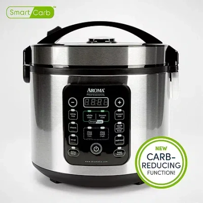 Aroma Arc-1120sbl 20-cup (cooked) Smart Carb Rice Cooker In Silver