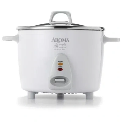 Aroma Arc-757sg Simply Stainless 14-cup (cooked) Rice Cooker In White
