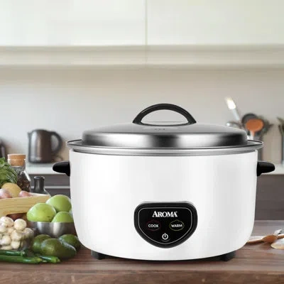 Aroma Housewares Commercial 30-cup (uncooked) / 60-cup (cooked), 14qt. Rice & Grain Cooker In White