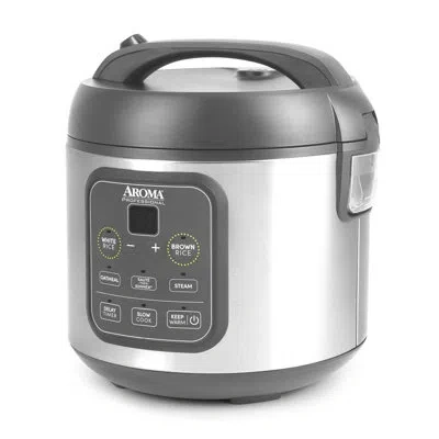 Aroma Housewares Professional 4-cup (uncooked) / 8-cup (cooked), 2qt. Digital Rice & Grain Multicooker In Silver