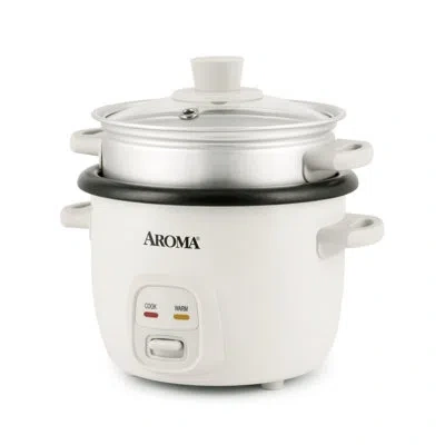 Aroma Mini Rice Cooker, 2-cup (uncooked) / 4-cup (cooked), 1.5 Qt In White
