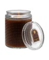 Aromatique Cinnamon Cider Textured Glass Candle With Lid, 15oz In Honey Brown