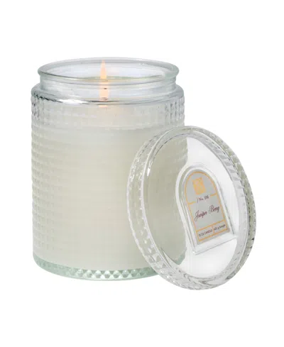 Aromatique Juniper Berry Textured Glass Candle With Lid, 15oz In White