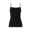 Aromatique Women's Black Cotton Camisole With Exquisite Leavers Lace In Black