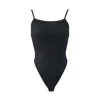 Aromatique Women's Black Silk Accordion Bodysuit In Black