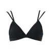 Aromatique Women's Black Silk Accordion Triangle Bra In Black