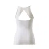 Aromatique Women's Cotton Camisole With Exquisite Leavers Lace - White In White