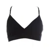 Aromatique Women's Wireless Cotton Bralette With Levers Lace Black In Black
