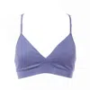 Aromatique Women's Wireless Cotton Bralette With Levers Lace, Horizon Blue In Blue