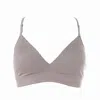 Aromatique Women's Grey Wireless Cotton Bralette With Levers Lace, Ash Gray In Grey