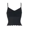 Aromatique Women's Ribbed Silk Cropped Camisole - Black In Black