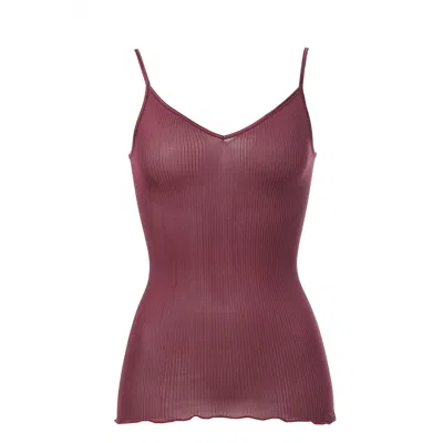 Aromatique Women's Silk Accordion Camisole, Peony Red