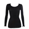 Aromatique Women's Silk Accordion Crew-neck Long Sleeve, Black In Black