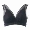 Aromatique Women's Silk Accordion Lacy Bra - Black In Black
