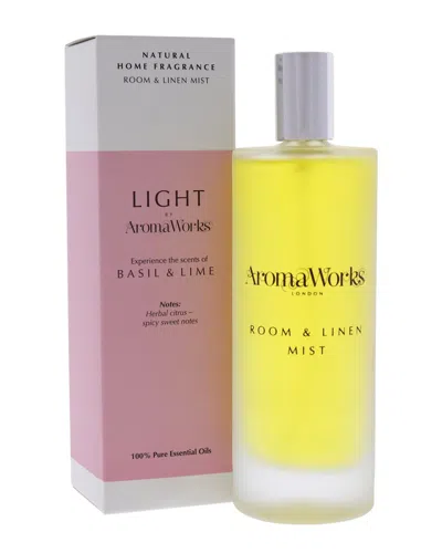 Aromaworks Light Room And Linen Mist - Basil And Lime In Pink