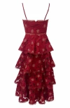 Arose Studio Eartha Eyelet Embroidery Midi Dress In Animal Print
