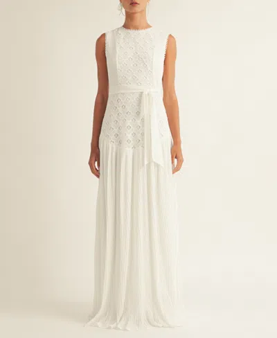 Arose Studio, Inc Women's Allison Pleated Sleeveless Dress In White