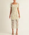 Arose Studio, Inc Women's Carinne Floral Midi Dress In Sage Floral