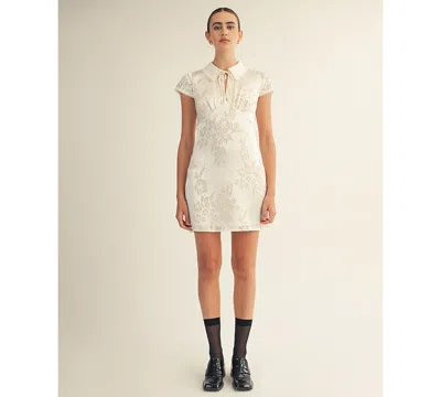 Arose Studio, Inc Women's Casey Tie Neck Mini Dress In White