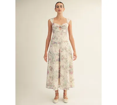 Arose Studio, Inc Women's Chloe Floral Sleeveless Printed Midi Dress In White