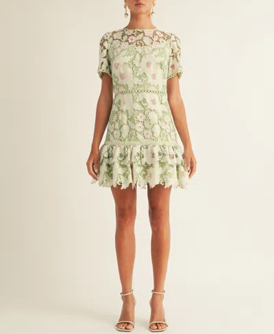 Arose Studio, Inc Women's Haley Floral Lace Dress In Sage