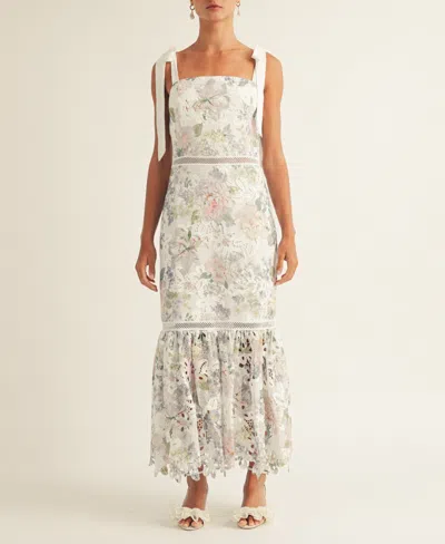 Arose Studio, Inc Women's Madison Floral-lace Midi Dress In White