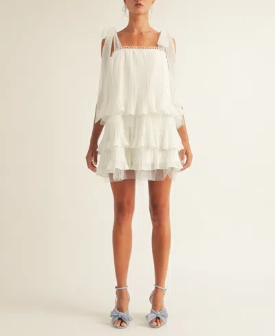 Arose Studio, Inc Women's Megan Tiered Mini Dress In White
