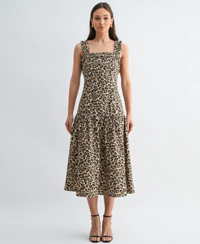 Arose Studio, Inc Women's Raya Dropped Waist Midi Dress In Brown
