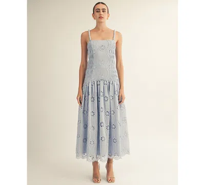 Arose Studio, Inc Women's Square Neck Midi Dress In Blue