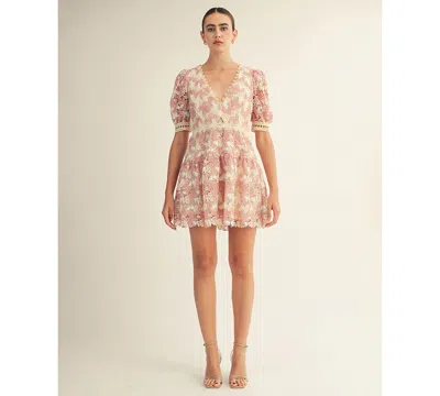 Arose Studio, Inc Women's V-neck Mini Dress In Multi