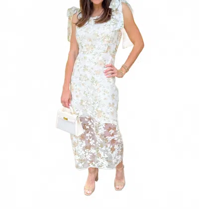 Arose Studio Sage Floral Carinne Dress In White