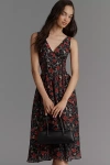 Arose Studio Sleeveless V-neck Floral Midi Dress In Multi
