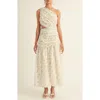 Arose Studio Soleil Eyelet Cutout One-shoulder Maxi Dress