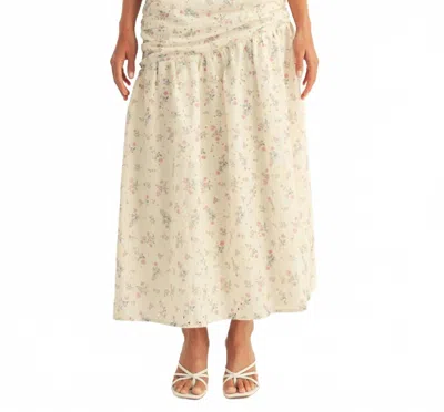 Arose Studio Soleil Eyelet One-shoulder Maxi Dress In Cream Multi In Neutral