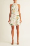 Arose Studio Tatiana Floral Lace Minidress In White Multi