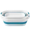 Around The Home Set Of 2 Oval Collapsable Laundry Bins In Blue