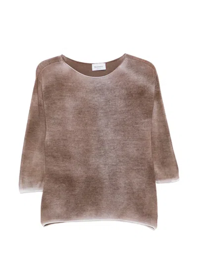 Arovescio Boat-neck T-shirt In Brown