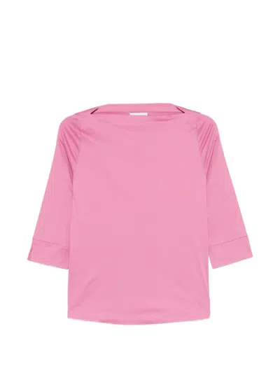 Arovescio Boat-neck T-shirt In Pink