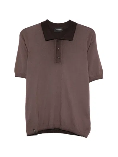 Arovescio Button Polo Shirt In Brown