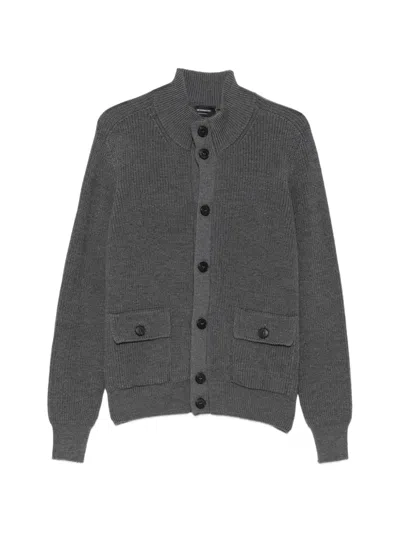 Arovescio Button-up Knit Cardigan In Gray