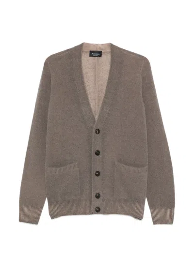 Arovescio Button-up Knitted Cardigan In Gray