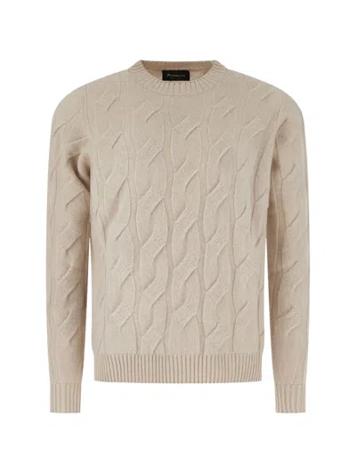 Arovescio Cable-knit Crew-neck Sweater In Neutral