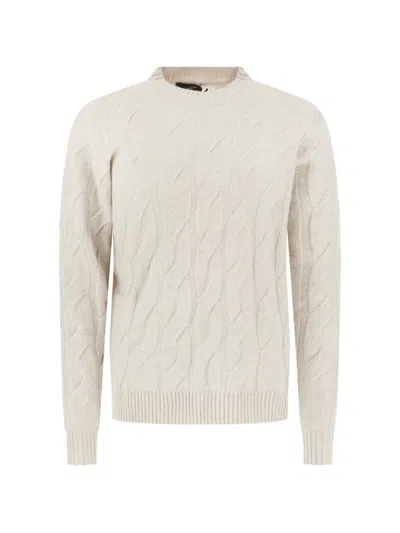 Arovescio Cable-knit Crew-neck Sweater In White